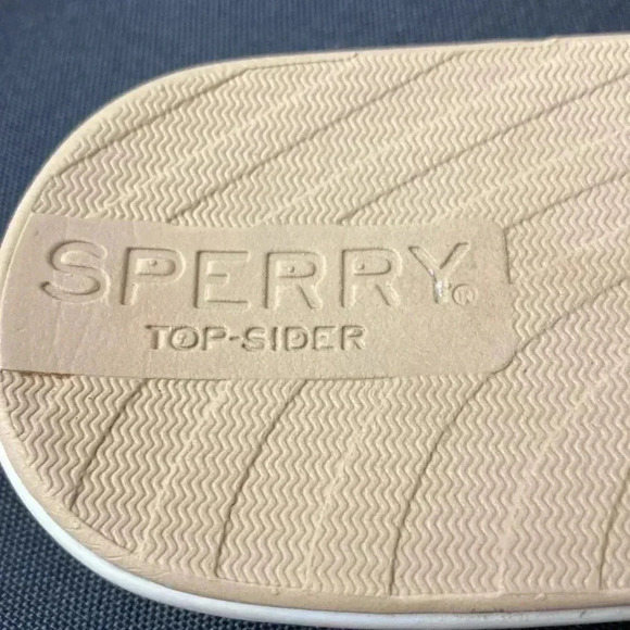 SPERRY TO SIDER WO SIZE 8 GOLD THONG SANDAL ADJ ANKLE STRAP HOOK LOOP CLOSE - Picture 3 of 12